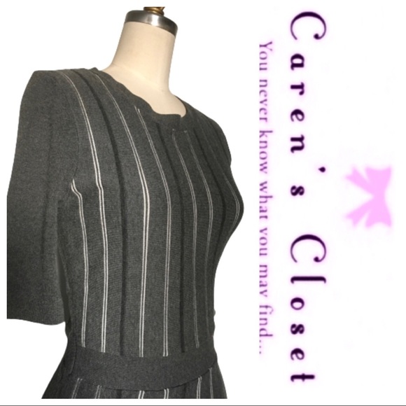 Banana Republic Grey Striped Knit Dress - Picture 6 of 7
